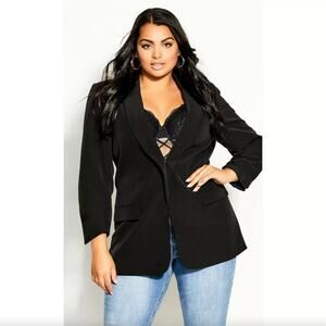 NWT City Chic Jacket So Sassy Black L = 20 = 2X